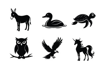 Animals  silhouette vector bundle