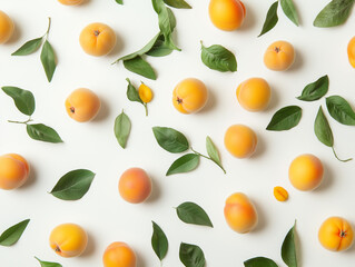 Obraz premium Apricots on white background