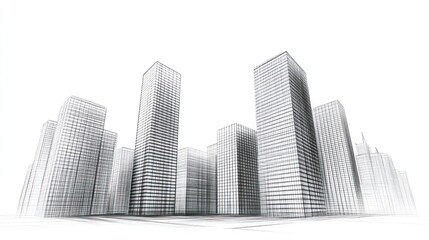 Sketch Cityscape blueprint, urban design