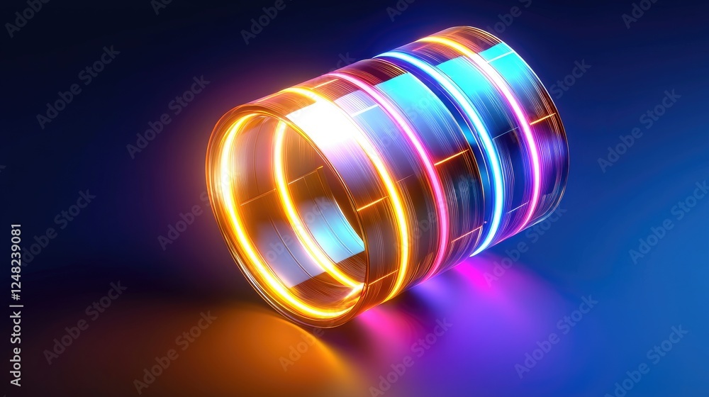 Poster dynamic light reflection art studio 3d render colorful abstract creative concept