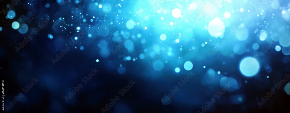 Poster beautiful blue bokeh background with sparkling light effects and soft glow for stunning abstract des