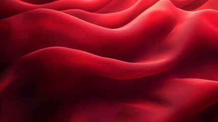 Obraz premium Smooth red fabric creates a stunning gradient backdrop with flowing textures and soft light effects