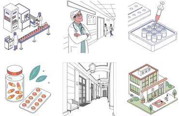 Diverse Doctors' Bundle: Emergency Room Medicine Collection Illustrations
