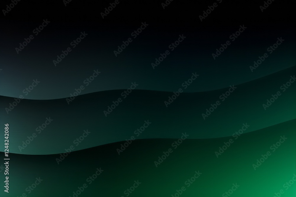 Poster smooth gradient background with soft curves in dark green and black tones creating a calming atmosph