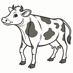 cow on white background