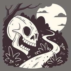 halloween skull and crossbones