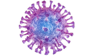 Detailed 3d visualization of the colorful influenza virus model under high magnification