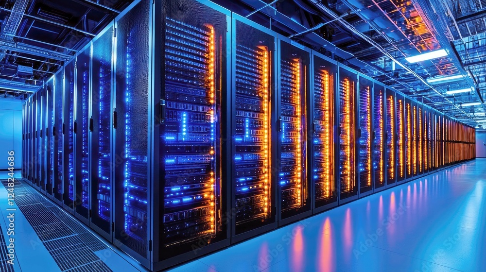 Aufkleber exploring the intricacies of a modern data center: a glimpse into the heart of digital infrastructur