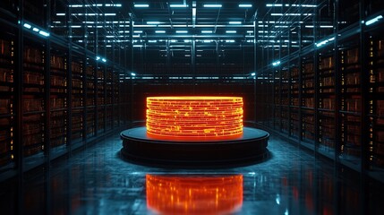 Data processing hub modern server room digital environment futuristic design