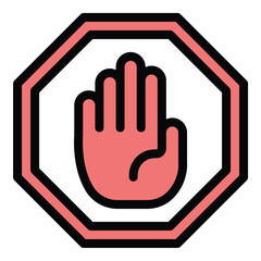 Obraz premium Restricted Area Icon Authorized Access Only in Flat Line Color Style