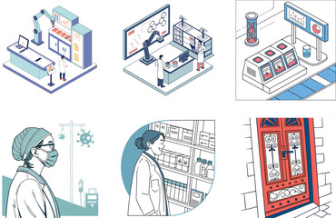 Obraz premium Bright Colorful Pills. Medicine Bundle. A Diverse Collection Illustrations