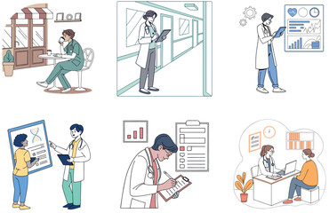 Fototapeta premium Surgical Precision: Medicine Bundle. a Sterile Instruments Collection Illustrations