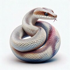 Fototapeta premium image depicts Snake icon logo in 3d illustration with isolated white