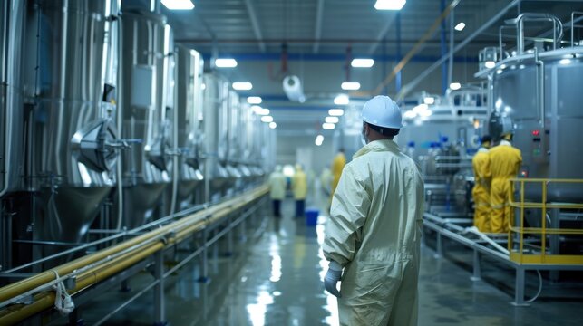 Modern Industrial Facility with Workers