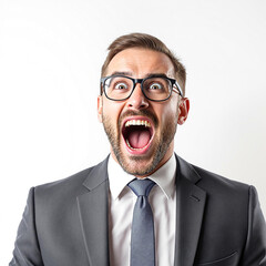Angry businessman shouting