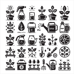 vector set of plant icons