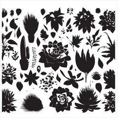 vector set of plant icons