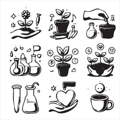 vector set of plant icons