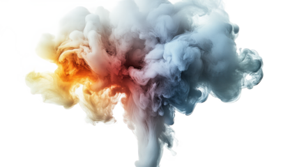 Colorful ink and smoke rise up