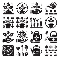 vector set of plant icons