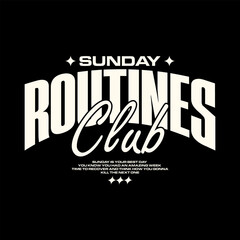 Typography routines illustration template design