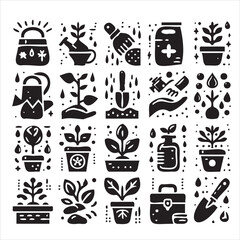 vector set of plant icons