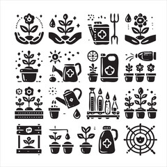 vector set of plant icons