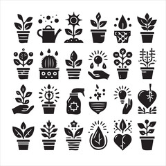 vector set of plant icons