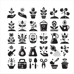 vector set of plant icons