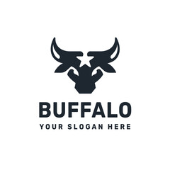 Vector black buffalo star logo on white background