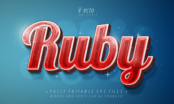 ruby text effect editable vector eps cc file