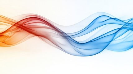 Abstract wavy lines in red and blue hues