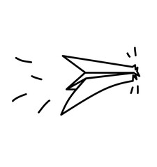 Paper airplane illustration in sketch and outline form