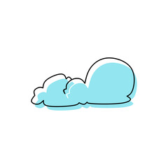 illustration of a cartoon blue cloud