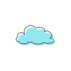 illustration of a cartoon blue cloud