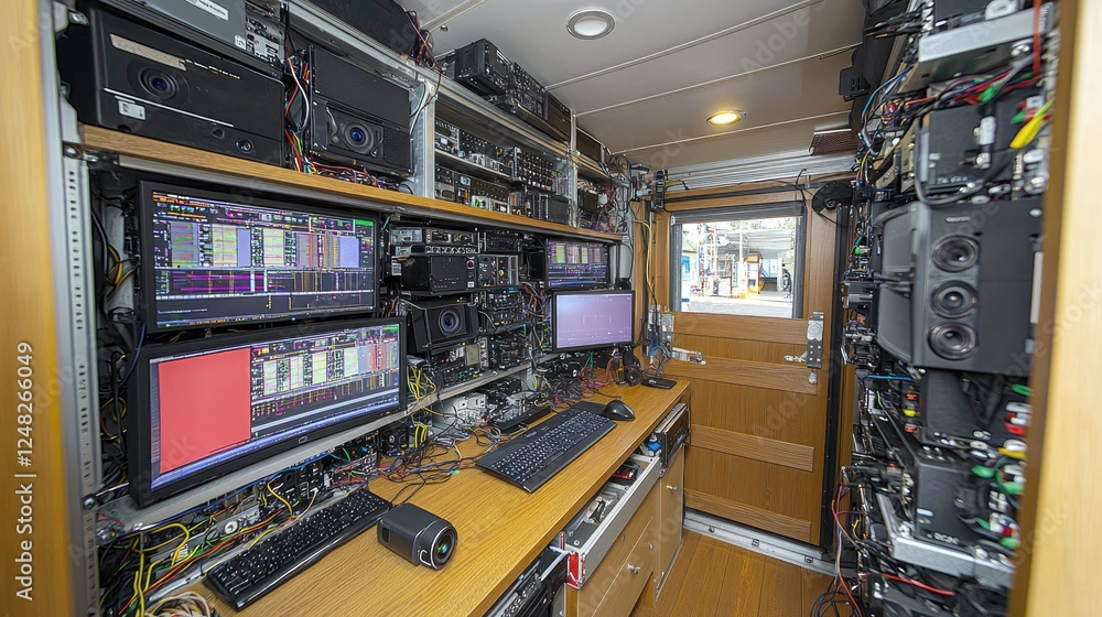 Poster high-tech control room: exploring the intricacies of a modern technological console