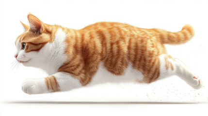 Naklejka premium Energetic cat leaping gracefully, showcasing agility and playfulness