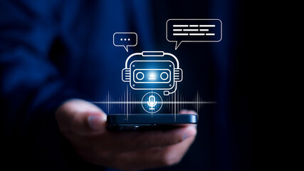 AI Chatbot intelligent digital customer service application concept, Artificial intelligence...