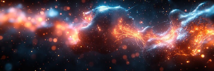 Fototapeta premium Cosmic Dance: A Fusion of Celestial Energies