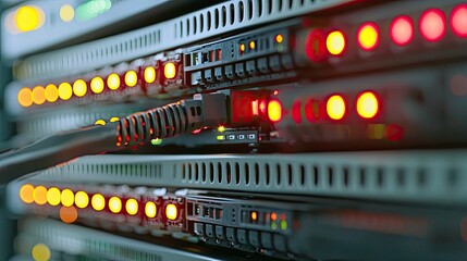 High-Tech Server Room: Network Infrastructure and Data Center Technology