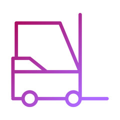 Forklift Icon in Gradient Style, Isolated Object