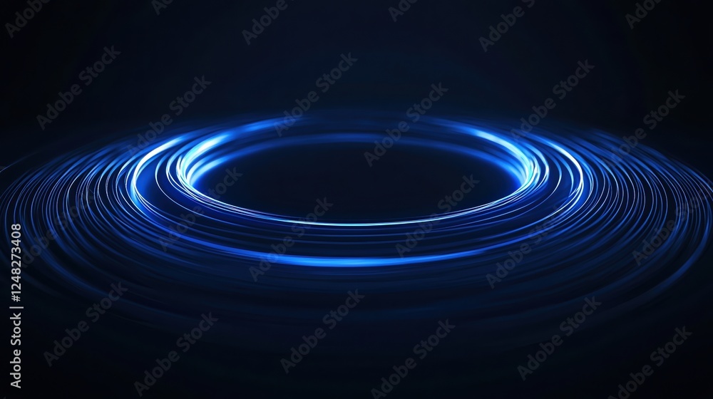 Poster easter concepts. abstract blue circular light pattern on dark background.
