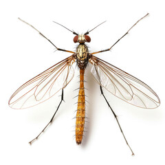 Detailed Close-up of a Striking Insect with Translucent Wings