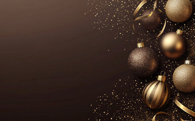 Elegant Christmas Decorations with Golden Baubles and Festive Lights