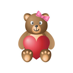 Cute Bear Valentine With Heart