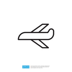 Minimalist Line Icon of an Airplane Symbolizing Travel and Adventure for Modern Design Elements in Digital Graphics