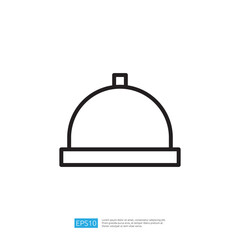 Elegant Silver Service Bell Icon Representing Hospitality and Restaurant Service with a Simple Outline Design for Modern Applications
