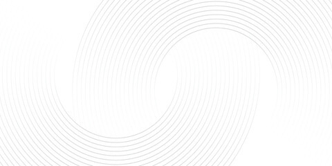 Grey abstract background with white circle lines. Geometric stripe line art design. Minimal lines pattern. Modern futuristic concept. Horizontal banner template. Suit for poster, cover, banner