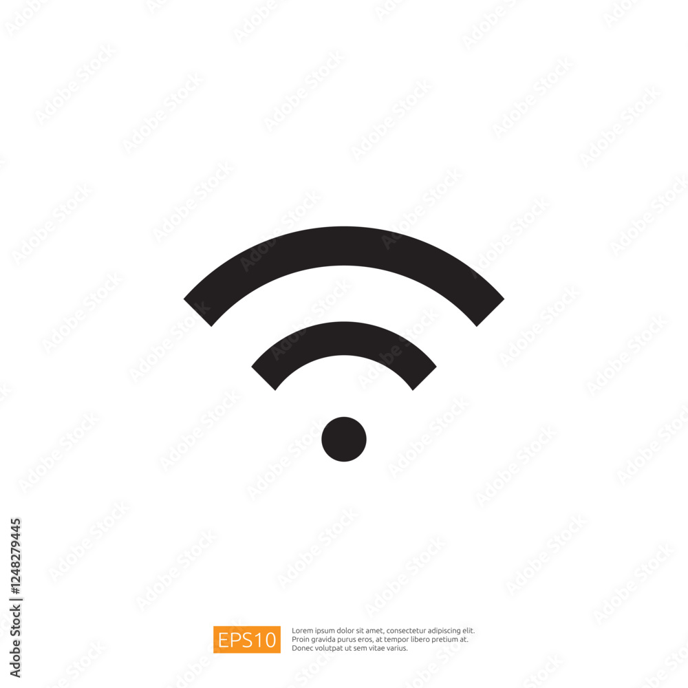 Aufkleber wifi signal icon representing wireless connectivity and internet access in modern digital communicat