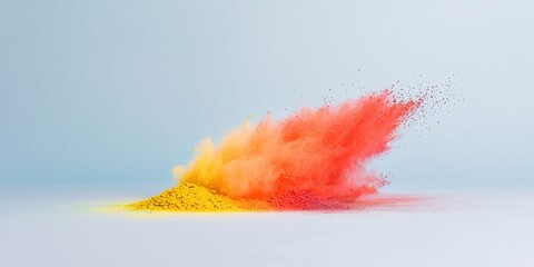 Fototapeta premium Holi Concepts. Colorful powder explosion on a light background.